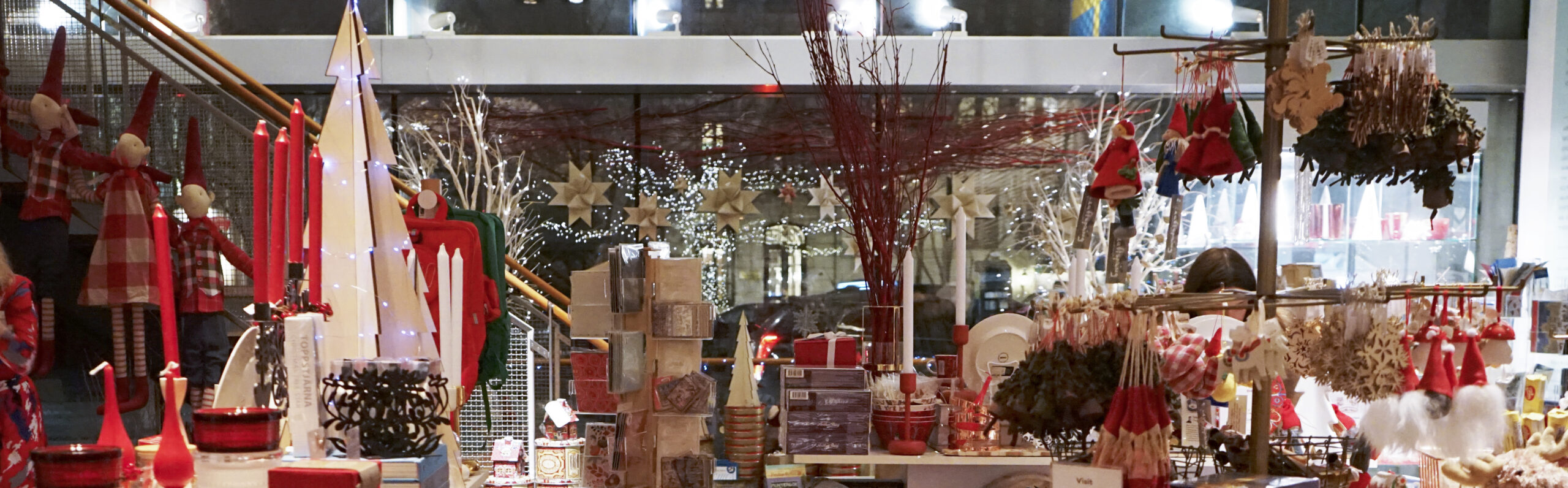 Photo from the shop displaying a variety of holiday themed items